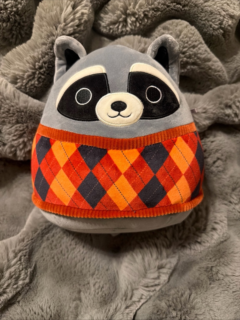 Squishmallows Rocky the Raccoon with Argyle Sweater 8" Plush Brand